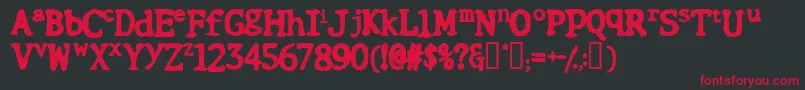BotchedVasectomy Font – Red Fonts on Black Background