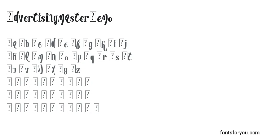 AdvertisingmasterDemo Font – alphabet, numbers, special characters