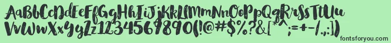 GlamourbrushRegular Font – Black Fonts on Green Background