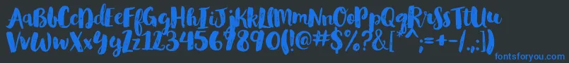 GlamourbrushRegular Font – Blue Fonts on Black Background