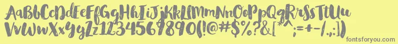 GlamourbrushRegular Font – Gray Fonts on Yellow Background
