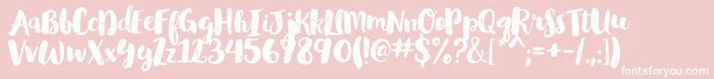 GlamourbrushRegular-Schriftart – Weiße Schriften auf rosa Hintergrund