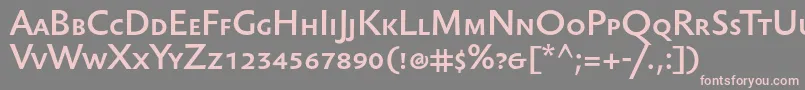 Sebastianmediumsc-fontti – vaaleanpunaiset fontit harmaalla taustalla