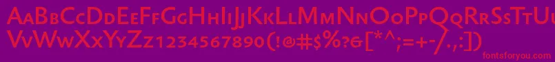 フォントSebastianmediumsc – 紫の背景に赤い文字