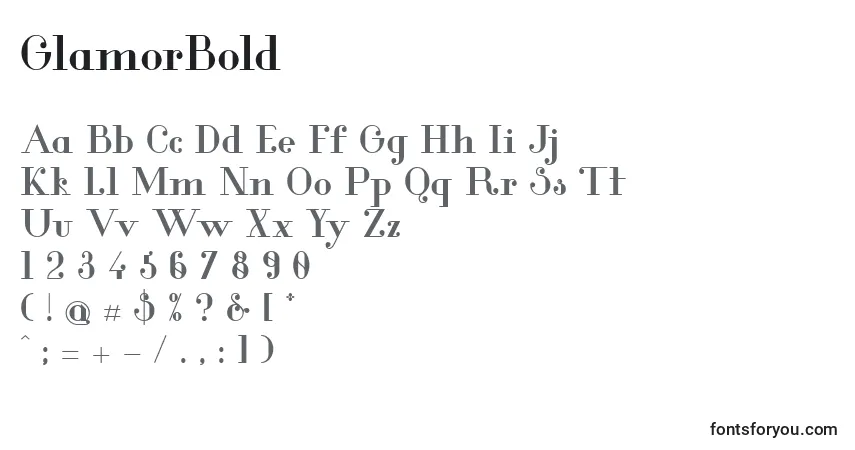 Fuente GlamorBold (70476) - alfabeto, números, caracteres especiales
