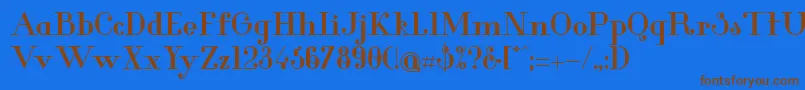 GlamorBold Font – Brown Fonts on Blue Background