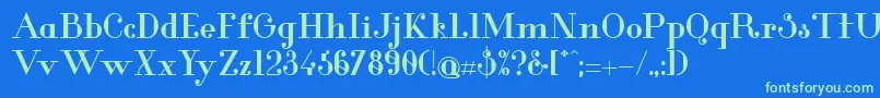 GlamorBold Font – Green Fonts on Blue Background