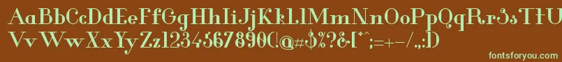 GlamorBold Font – Green Fonts on Brown Background