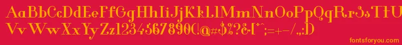 GlamorBold Font – Orange Fonts on Red Background