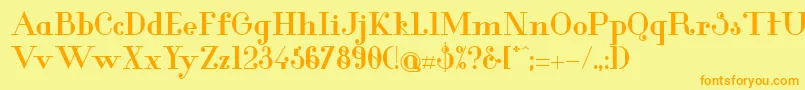 GlamorBold Font – Orange Fonts on Yellow Background