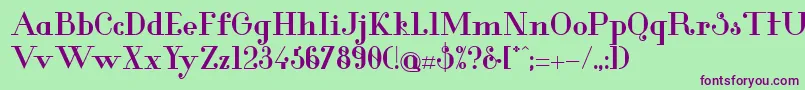 GlamorBold Font – Purple Fonts on Green Background