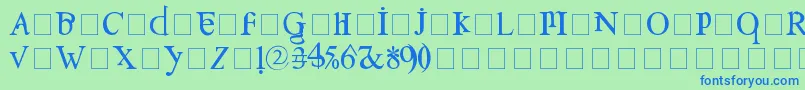 フォントConfuse – 青い文字は緑の背景です。