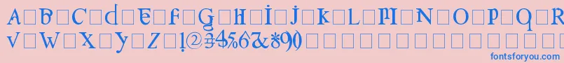 フォントConfuse – ピンクの背景に青い文字