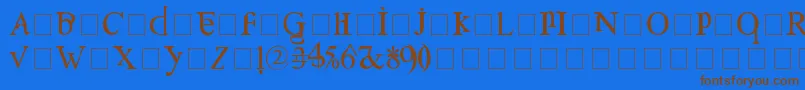 フォントConfuse – 茶色の文字が青い背景にあります。