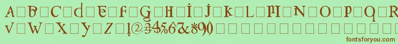 フォントConfuse – 緑の背景に茶色のフォント