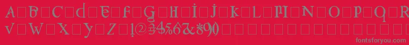 フォントConfuse – 赤い背景に灰色の文字