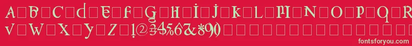 フォントConfuse – 赤い背景に緑の文字