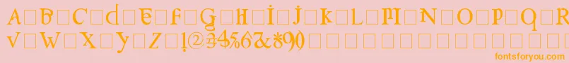 フォントConfuse – オレンジの文字がピンクの背景にあります。