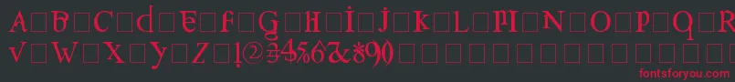 フォントConfuse – 黒い背景に赤い文字