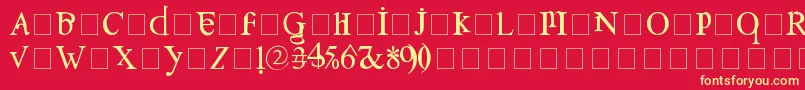 フォントConfuse – 黄色の文字、赤い背景