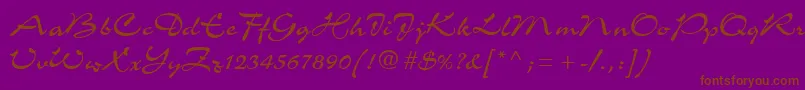 Czcionka C721ScriptRegular – brązowe czcionki na fioletowym tle