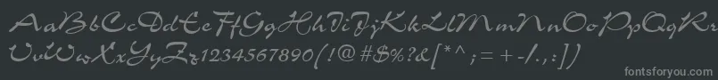 フォントC721ScriptRegular – 黒い背景に灰色の文字