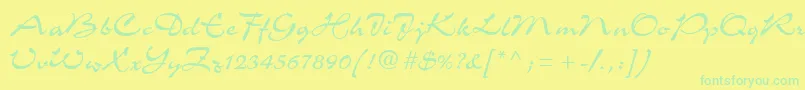 More about C721ScriptRegular Font C721ScriptRegular Font – Green Fonts on Yellow Background