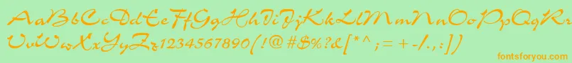 Шрифт C721ScriptRegular – оранжевые шрифты на зелёном фоне
