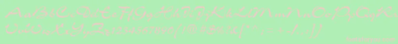フォントC721ScriptRegular – 緑の背景にピンクのフォント