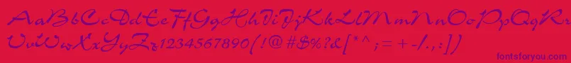 fuente C721ScriptRegular – Fuentes Moradas Sobre Fondo Rojo