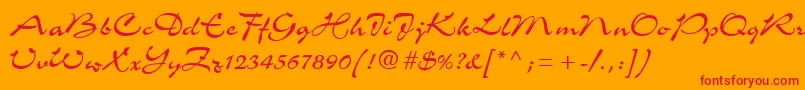 Шрифт C721ScriptRegular – красные шрифты на оранжевом фоне