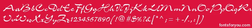 C721ScriptRegular Font – White Fonts on Red Background