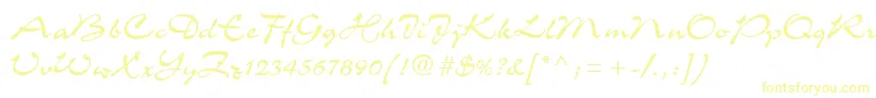 C721ScriptRegular Font – Yellow Fonts on White Background