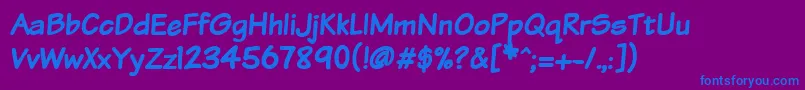 Шрифт Vtcsundaykomixbold – синие шрифты на фиолетовом фоне