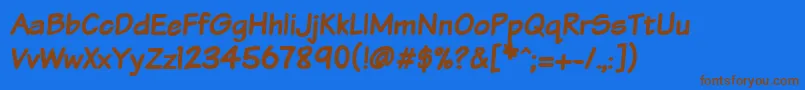 Шрифт Vtcsundaykomixbold – коричневые шрифты на синем фоне