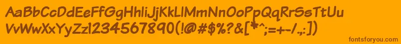 Шрифт Vtcsundaykomixbold – коричневые шрифты на оранжевом фоне