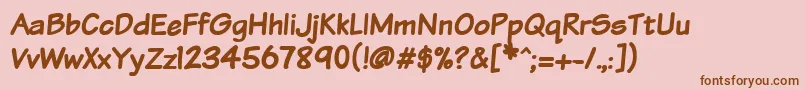 Шрифт Vtcsundaykomixbold – коричневые шрифты на розовом фоне