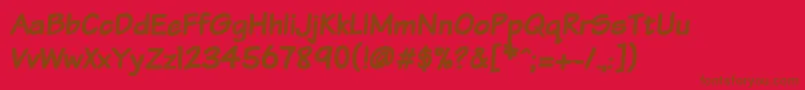 Vtcsundaykomixbold-fontti – ruskeat fontit punaisella taustalla
