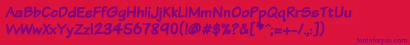 Шрифт Vtcsundaykomixbold – фиолетовые шрифты на красном фоне