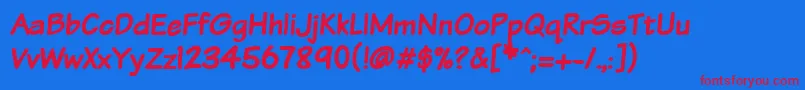 Vtcsundaykomixbold Font – Red Fonts on Blue Background