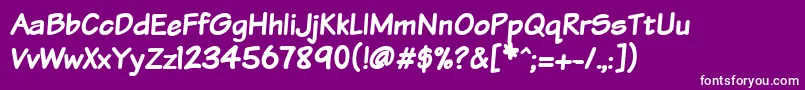 Шрифт Vtcsundaykomixbold – белые шрифты на фиолетовом фоне