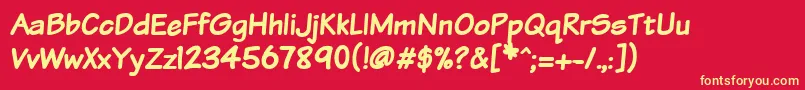 Vtcsundaykomixbold Font – Yellow Fonts on Red Background