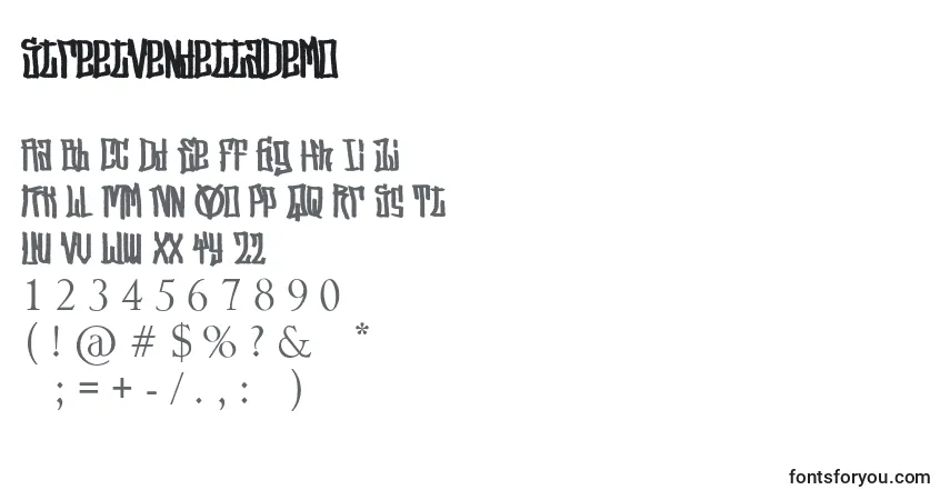 Шрифт StreetVendettaDemo – алфавит, цифры, специальные символы