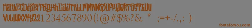 Шрифт StreetVendettaDemo – коричневые шрифты на сером фоне