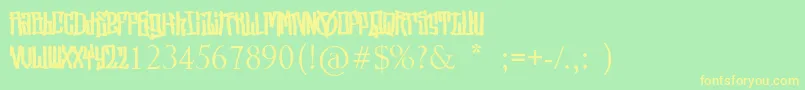 StreetVendettaDemo-fontti – keltaiset fontit vihreällä taustalla
