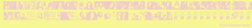 Więcej informacji o czcionce BobNeverDies Czcionka BobNeverDies – różowe czcionki na żółtym tle