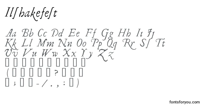 Schriftart Ilshakefest – Alphabet, Zahlen, spezielle Symbole
