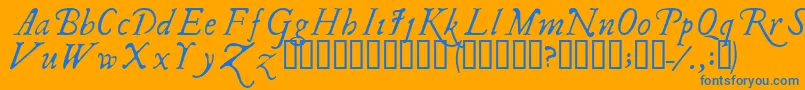 Ilshakefest Font – Blue Fonts on Orange Background