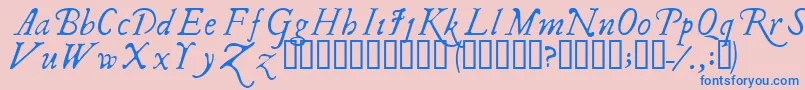 Ilshakefest-Schriftart – Blaue Schriften auf rosa Hintergrund