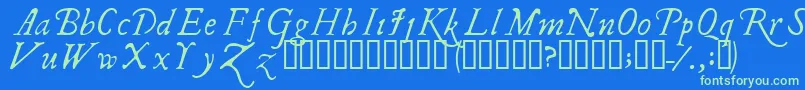 Ilshakefest Font – Green Fonts on Blue Background